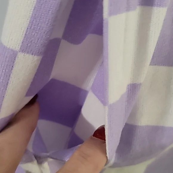 Purple Checkered Men's Shorts - Picture 6 of 8